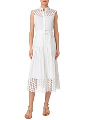 Akris punto Dot Guipure Lace & Gabardine A-Line Dress