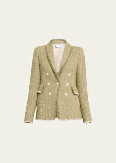 Akris punto Double-Breasted Illusion Tweed Blazer Jacket