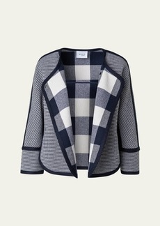 Akris punto Double-Face Wool Houndstooth Short Jacket