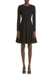 Akris punto Elements Long Sleeve Jersey Fit & Flare Dress