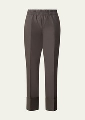 Akris punto Farell Microstripe Cuffed Linen Pants