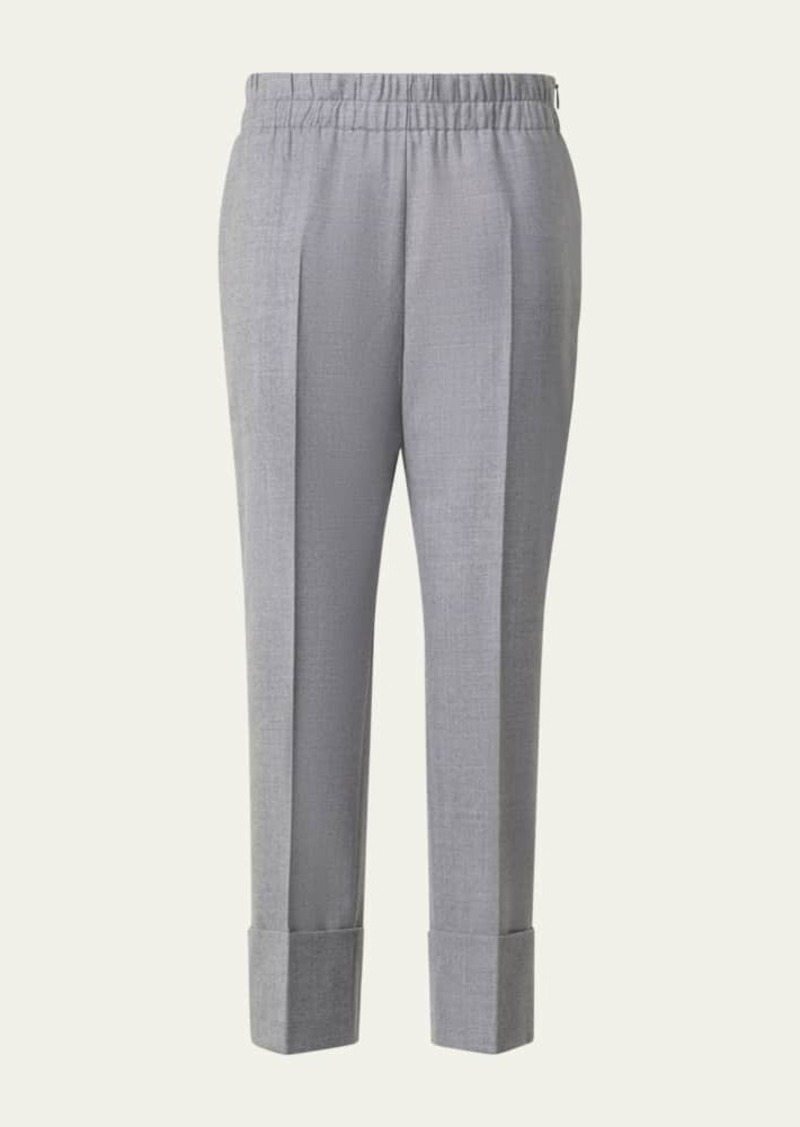 Akris punto Farell Wool Flannel Tapered-Leg Pants