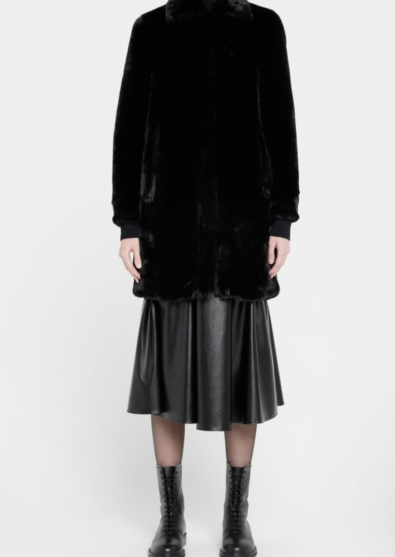 Akris punto Faux-Fur Collared Coat