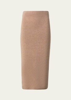 Akris punto Fitted Cashmere Ribbed Midi Skirt