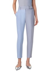 Akris punto Fred Colorblock Microstripe Belted Ankle Pants