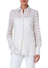 Akris punto Guipure Lace Button-Up Shirt