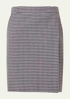 Akris punto Houndstooth A-Line Mini Wrap Skirt