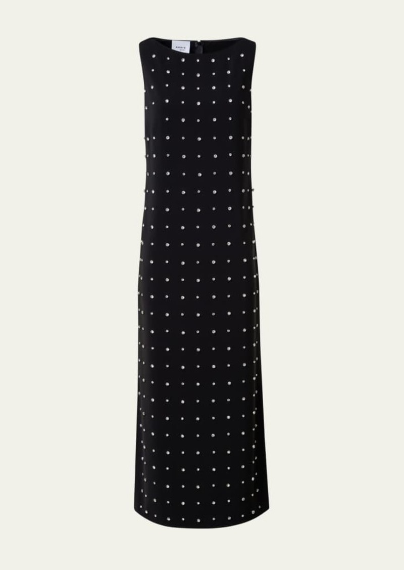 Akris punto Lasercut Crepe Tunic Dress with Crystal Studded Embellishment