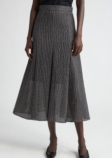 Akris punto Metallic High Waist A-Line Midi Skirt