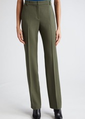 Akris punto Mikko Virgin Wool Tricotine Straight Leg Pants