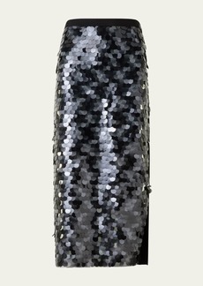 Akris punto Mix Media Lasercut Dot Sequined Midi Skirt