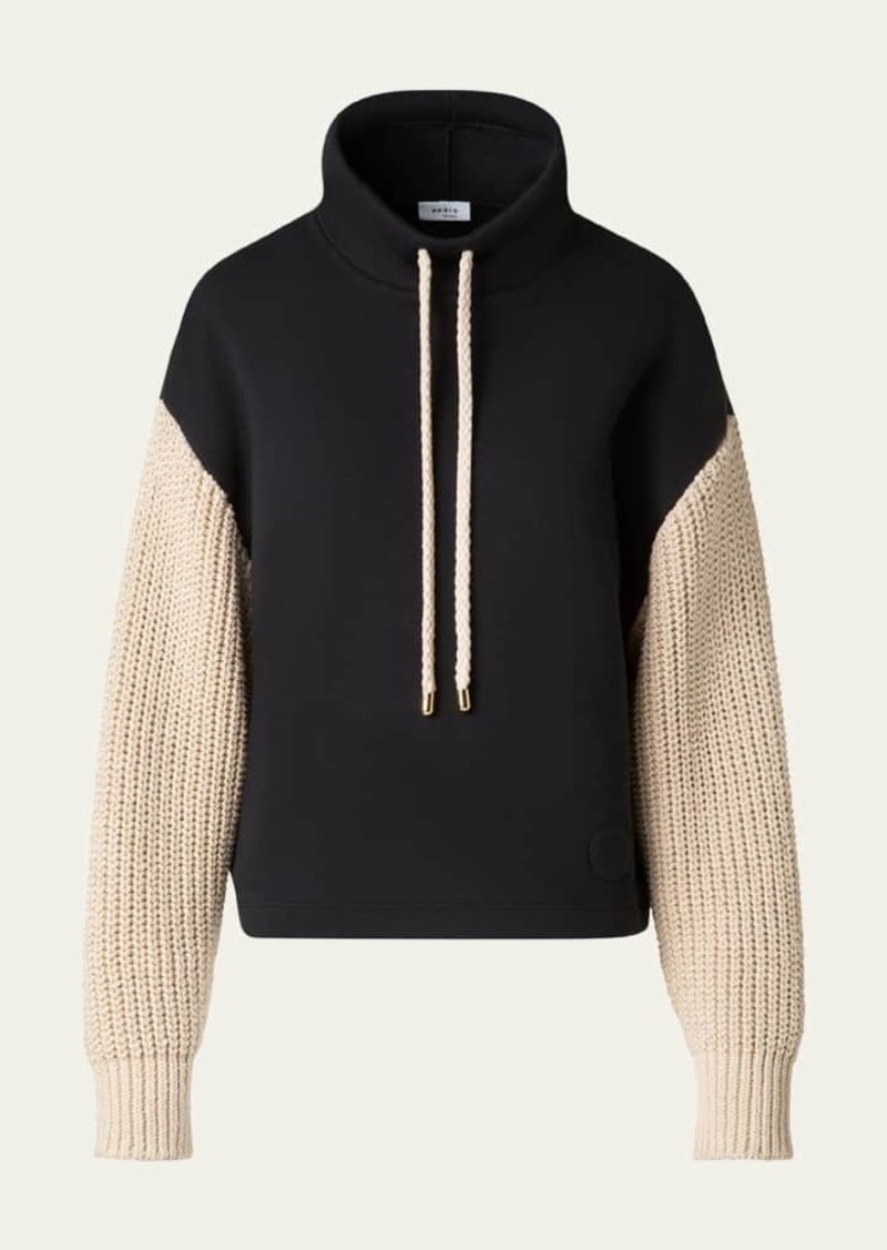 Akris punto Mixed-Media Chunky Knit Sweater