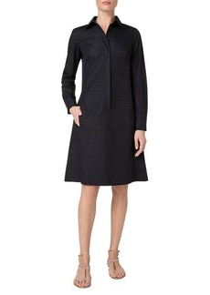 Akris Punto Dot Long Sleeve Fit & Flare Lace Dress in Black