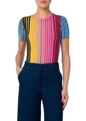 Akris punto Rainbow Merino Wool Rib Top