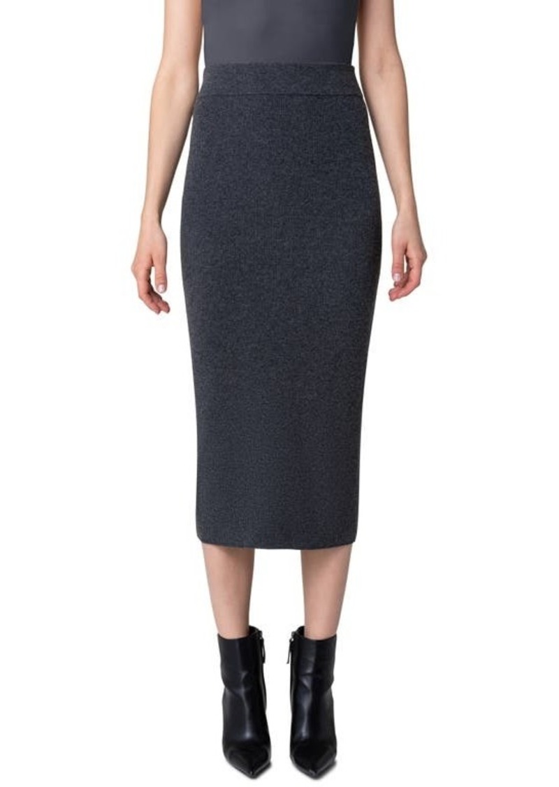 Akris punto Ribbed Virgin Wool & Cashmere Midi Skirt