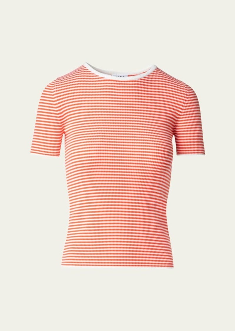 Akris punto Sailor Stripe Ribbed Wool T-Shirt