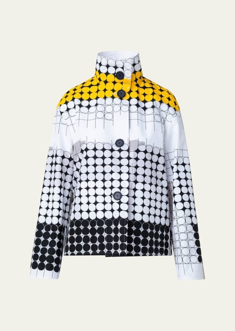 Akris punto Skyscraper Facade Print Techno Taffeta Short Jacket