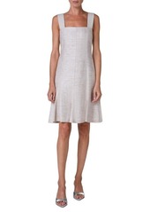 Akris punto Square Neck Silk Tweed Dress