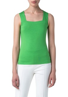 Akris punto Square Neck Sleeveless Fitted Top