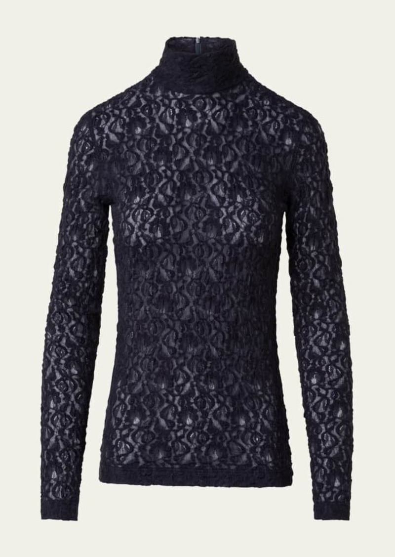 Akris punto Stretch Cotton Lace Top