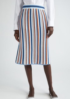 Akris punto Stripe Open Stitch Sweater Skirt