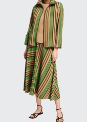 Akris punto Stripe Patchwork Midi Skirt