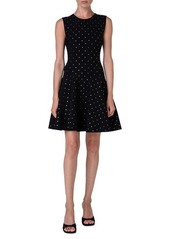 Akris punto Stud Detail Sleeveless Fit & Flare Dress