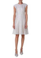 Akris punto Texture Stripe A-Line Dress