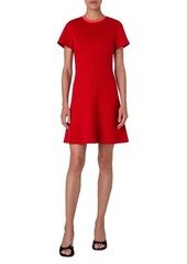 Akris punto Tipped Neckline Short Sleeve Stretch Jersey Dress