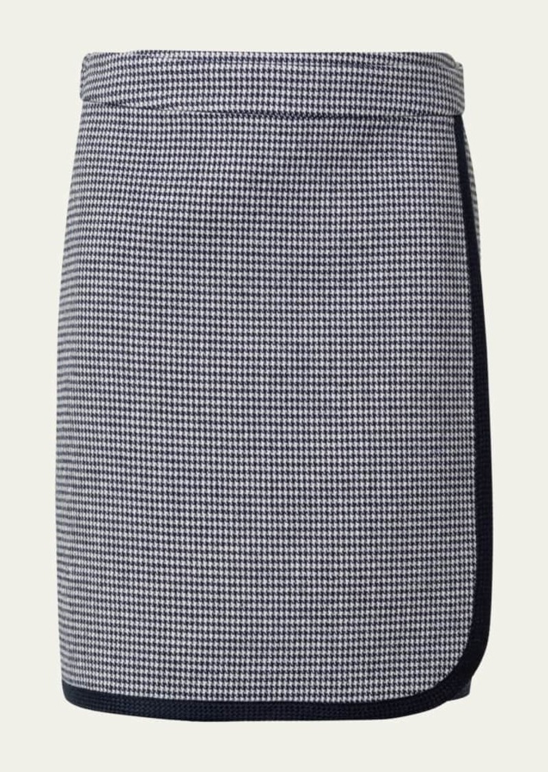 Akris punto Wool Houndstooth Wrap Skirt