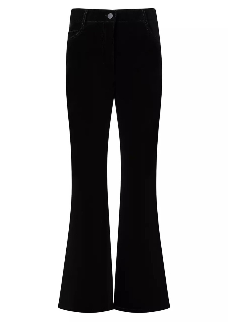 Akris Punto Cali Velvet Crop Boot-Cut Pants