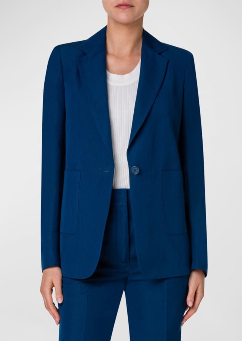 Akris Punto Changent Linen Blazer Jacket