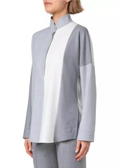 Akris Punto Colorblock Wool Blouse