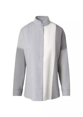 Akris Punto Colorblock Wool Blouse