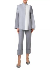 Akris Punto Colorblock Wool Blouse