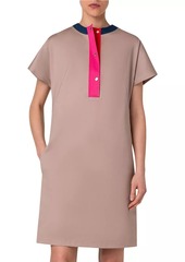 Akris Punto Colorblocked Stretch Cotton Gabardine Dress