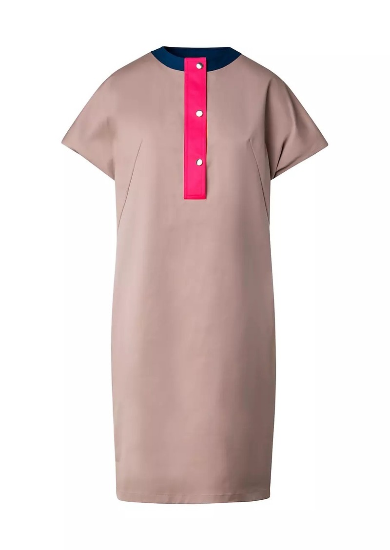 Akris Punto Colorblocked Stretch Cotton Gabardine Dress