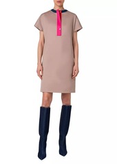 Akris Punto Colorblocked Stretch Cotton Gabardine Dress