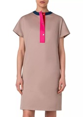 Akris Punto Colorblocked Stretch Cotton Gabardine Dress