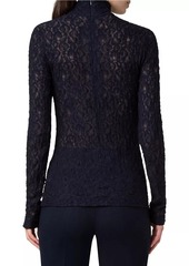 Akris Punto Cotton-Blend Lace Long-Sleeve Blouse