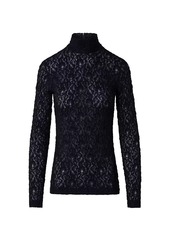 Akris Punto Cotton-Blend Lace Long-Sleeve Blouse