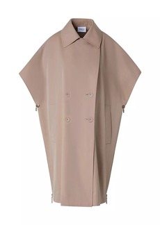 Akris Punto Cotton Double-Breasted Cape Coat