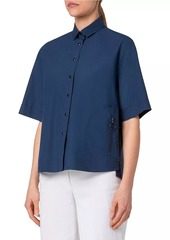 Akris Punto Cotton Oversized Snap-Front Blouse