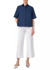 Akris Punto Cotton Oversized Snap-Front Blouse