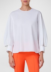 Akris Punto Cotton Poplin Blouse with Split Cuffs