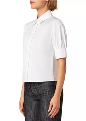 Akris Punto Cotton Poplin Puff-Sleeve Blouse