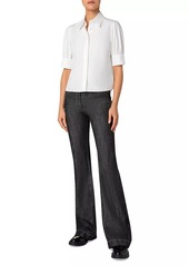 Akris Punto Cotton Poplin Puff-Sleeve Blouse