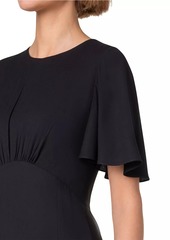 Akris Punto Crepe Flutter-Sleeve Midi-Dress