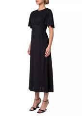 Akris Punto Crepe Flutter-Sleeve Midi-Dress