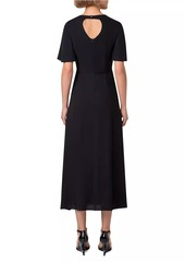 Akris Punto Crepe Flutter-Sleeve Midi-Dress